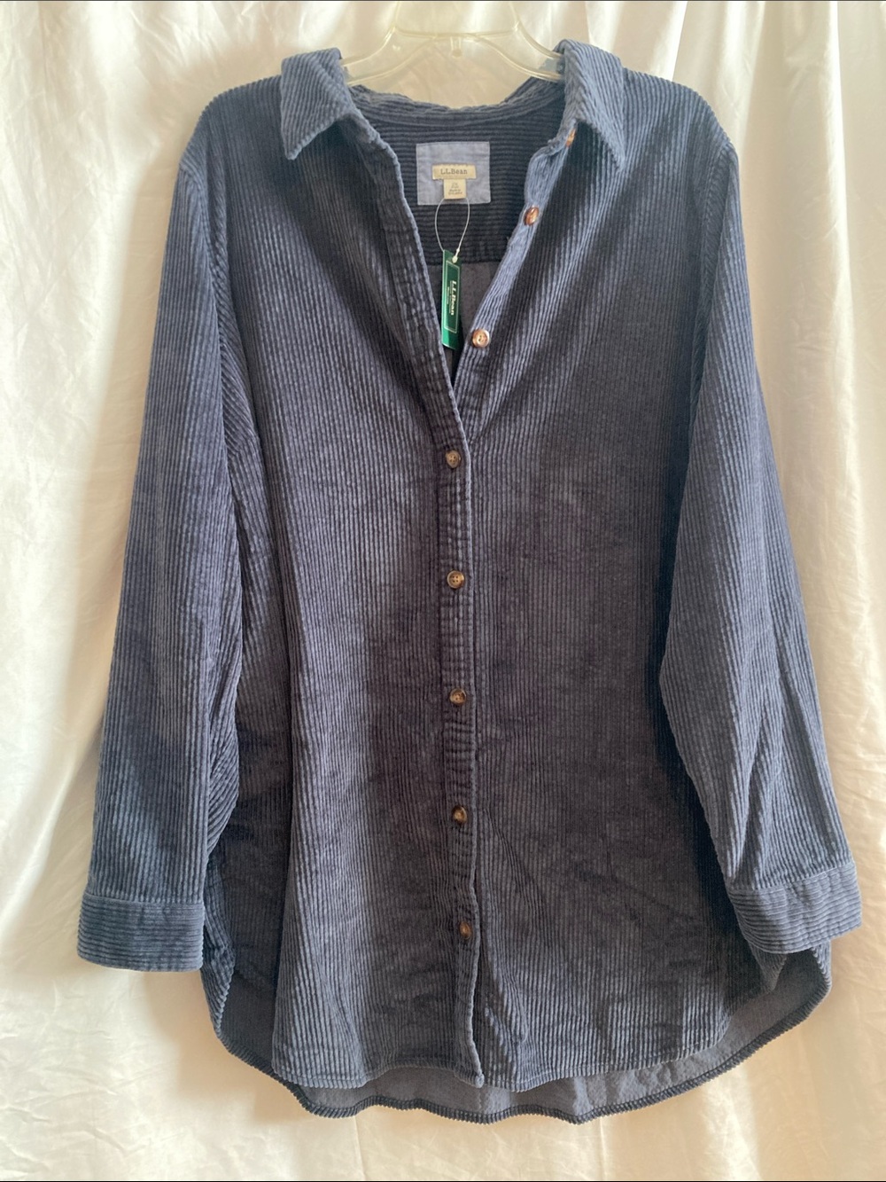 L.L. Bean Navy Corduroy Button-Down Overshirt